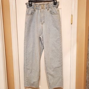 101 JEANS Hi Rise Paperbag Jeans Light Wash Size Medium